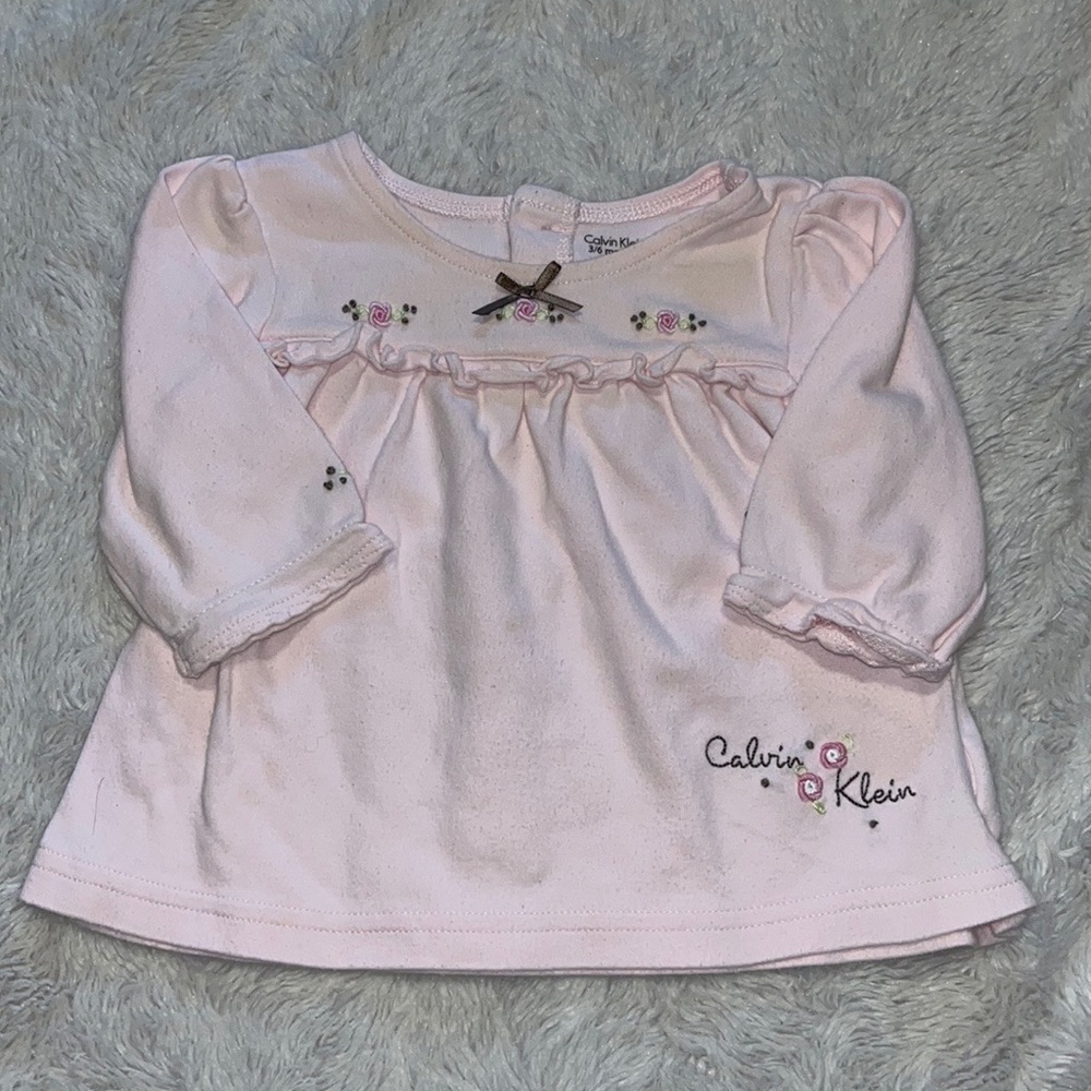 Calvin Klein pink top 3-6 months 100% cotton